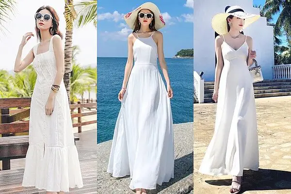 Váy maxi 2 đây đi biển