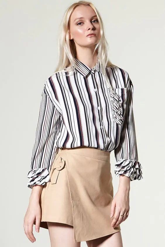 mix đồ với quần short giả váy