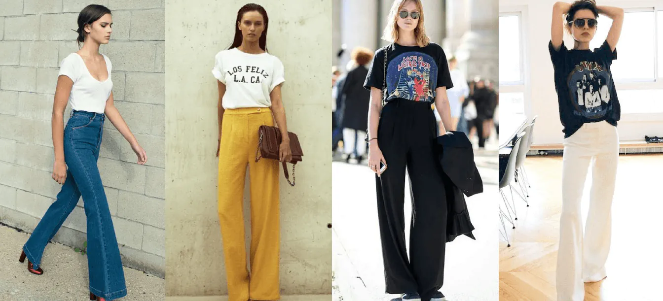 mix đồ với quần ống loe