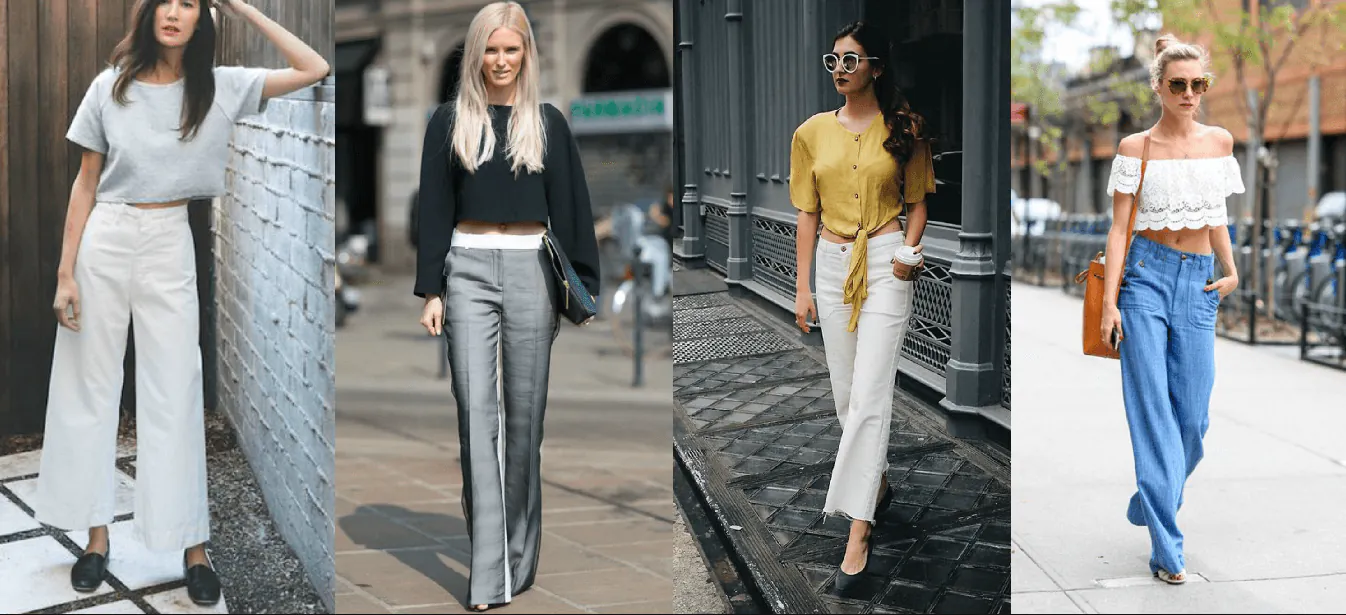 phối quần ống loe với áo crotop