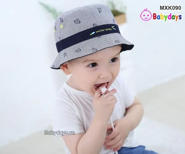 Mũ tai bèo bé trai họa tiết