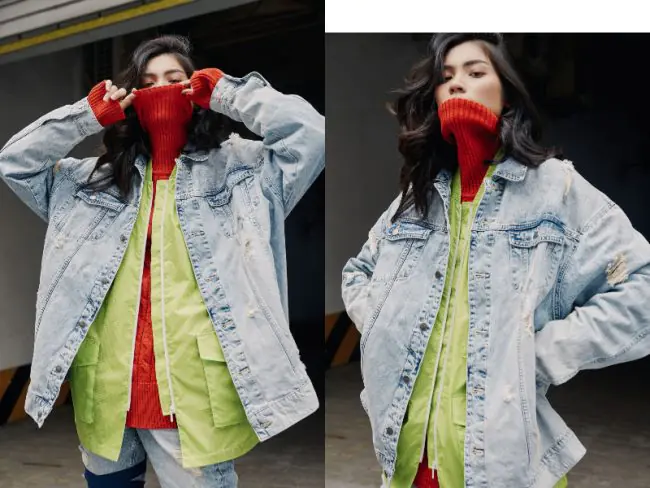 áo khoác jeans phom rộng