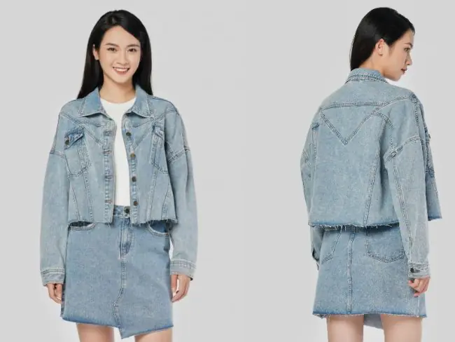 phối đồ với áo khoác jeans lửng