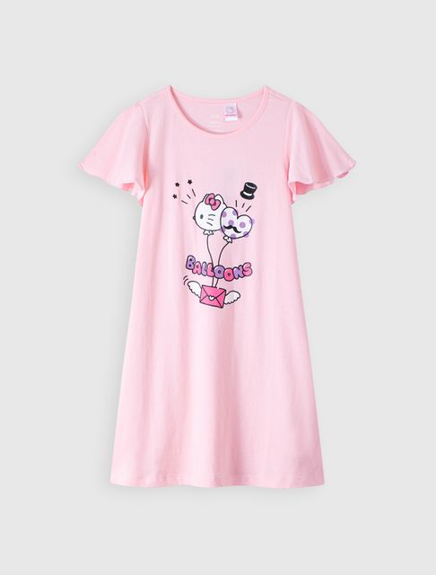 Váy cotton bé gái in hình Hello Kitty