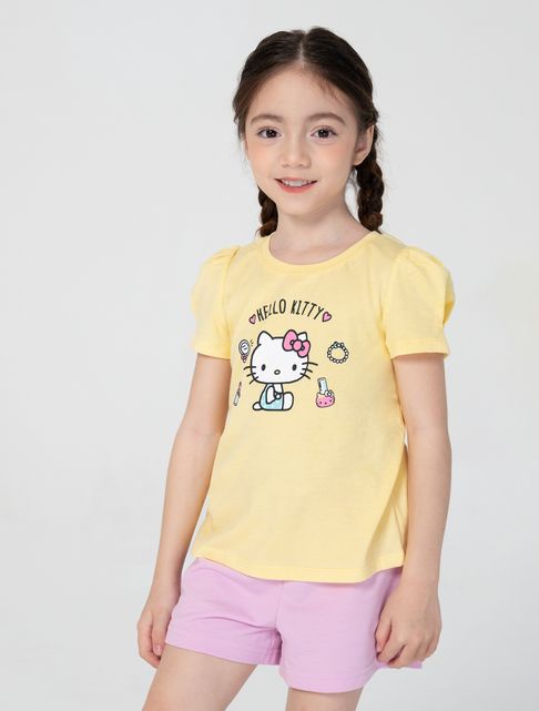 Áo phông bé gái cotton USA in Hellokitty